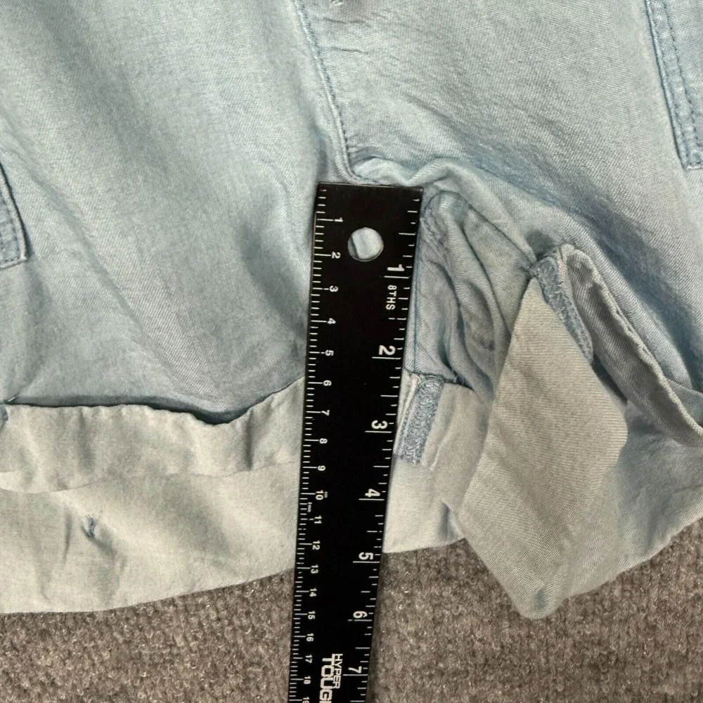 Aerie Shorts Womens Small Blue Chambray‎ Light Wash Belted Lightweight Jorts